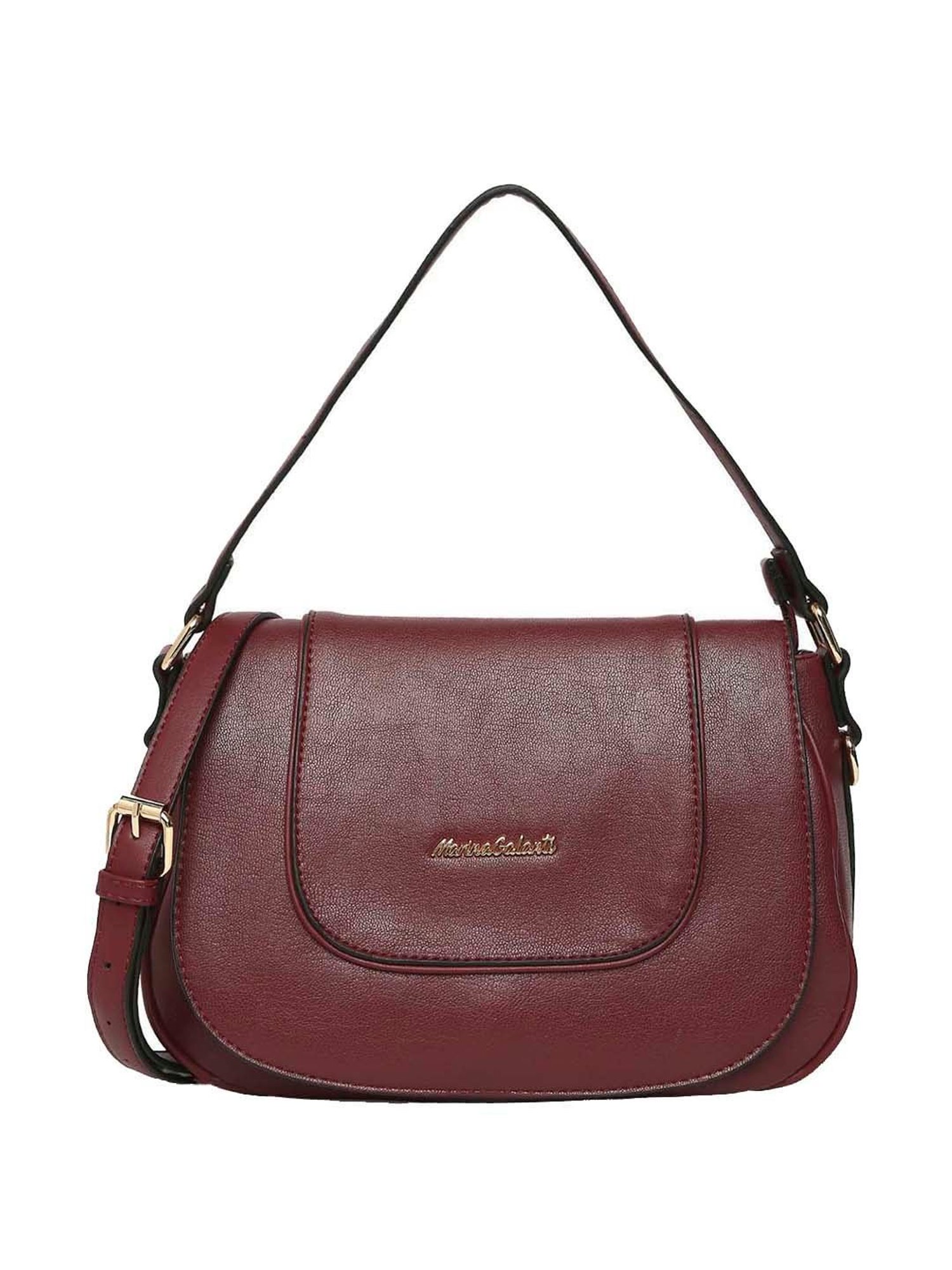 Marina Galanti Maroon Solid Medium Handbag
