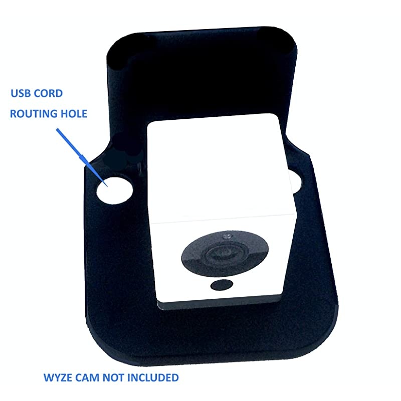 4 Black StickOn and Removable Shelf For Cloud Security Cameras and Small Speakers from all major manufactures with Cord Management 2 Pack