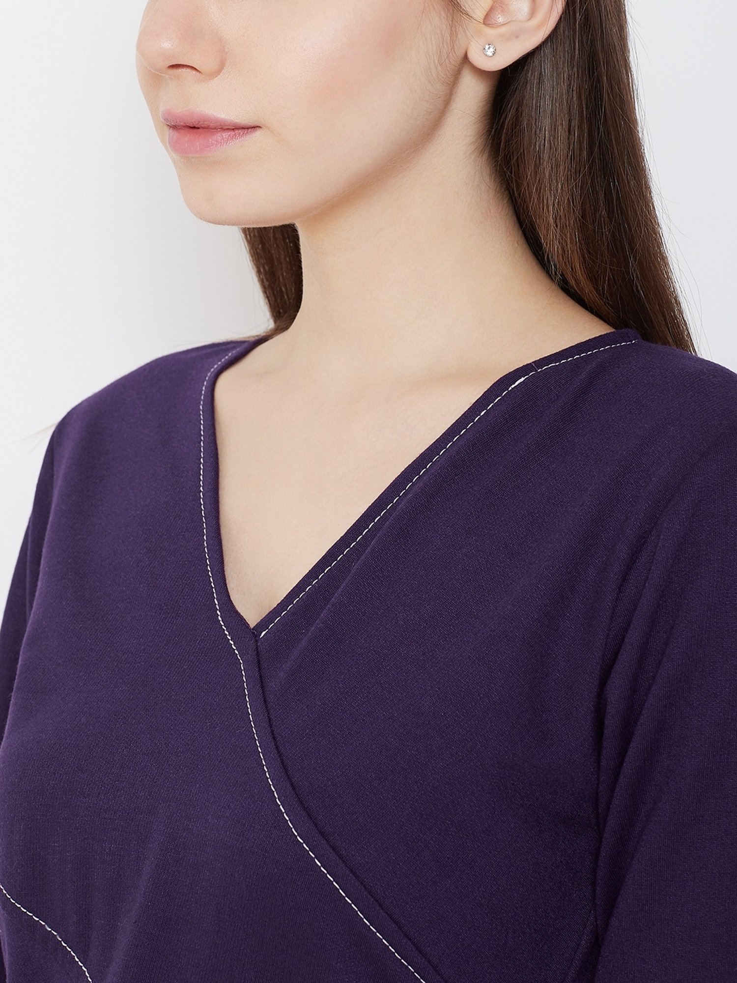 Belle Fille Purple Regular Fit Sweatshirt