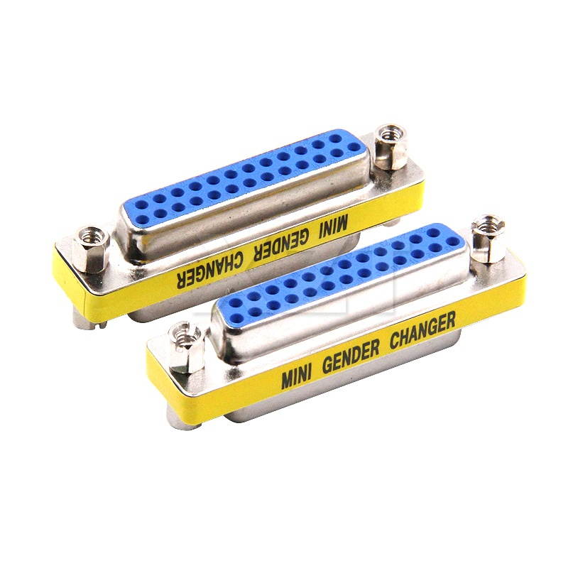 1pcs Newest Mini Gender changer D-SUB DB25 Serial Cable Extended Adapter 25 Pin FeMale to FeMale F/F connector