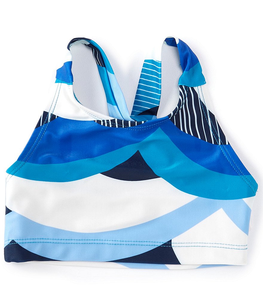 Tea Collection Little Girls 2-6 Printed Cross-Back Waves Print Tankini