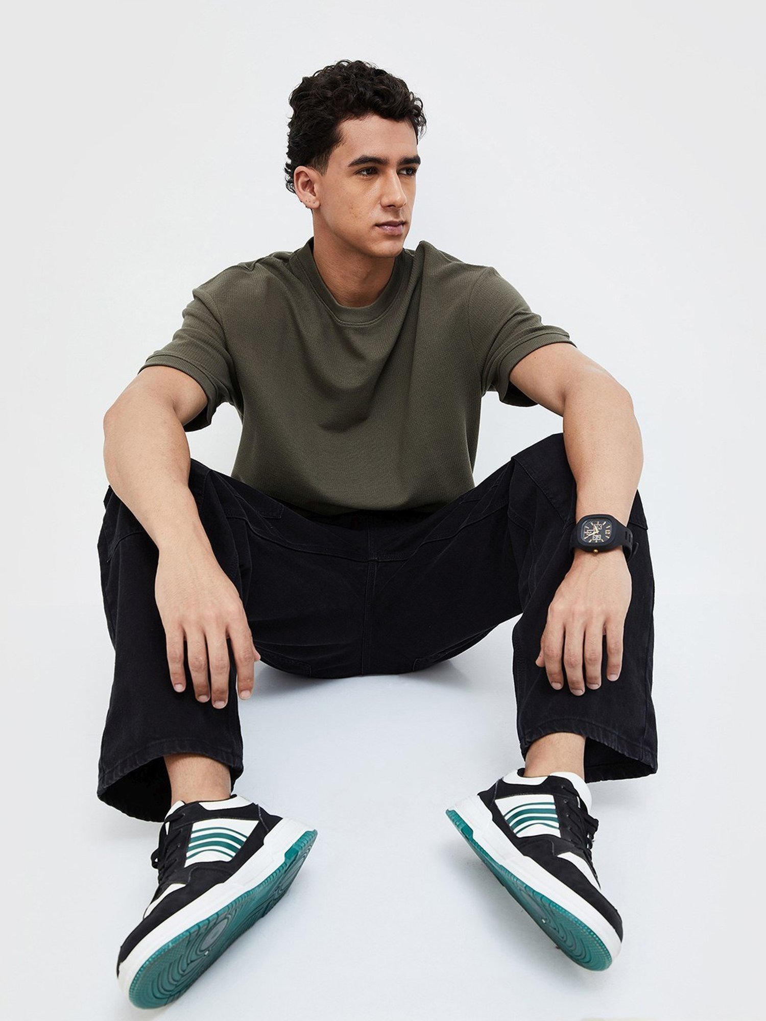 Forca Olive Cotton Regular Fit T-Shirt