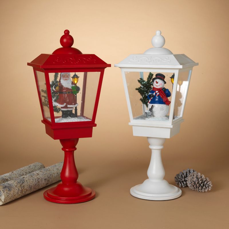 Gerson International Set of Two Assorted Battery Operated Musical Snowing Lanterns