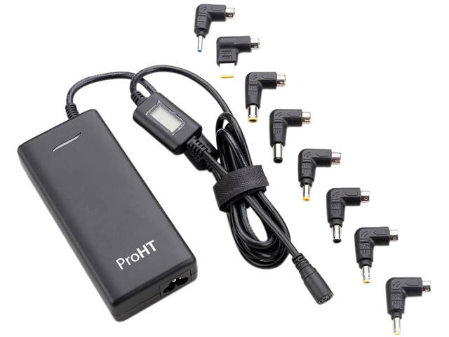 ProHT 03259 120W Slim Design Universal Notebook Adapter with 8 Tips with LCD Voltage Indicator