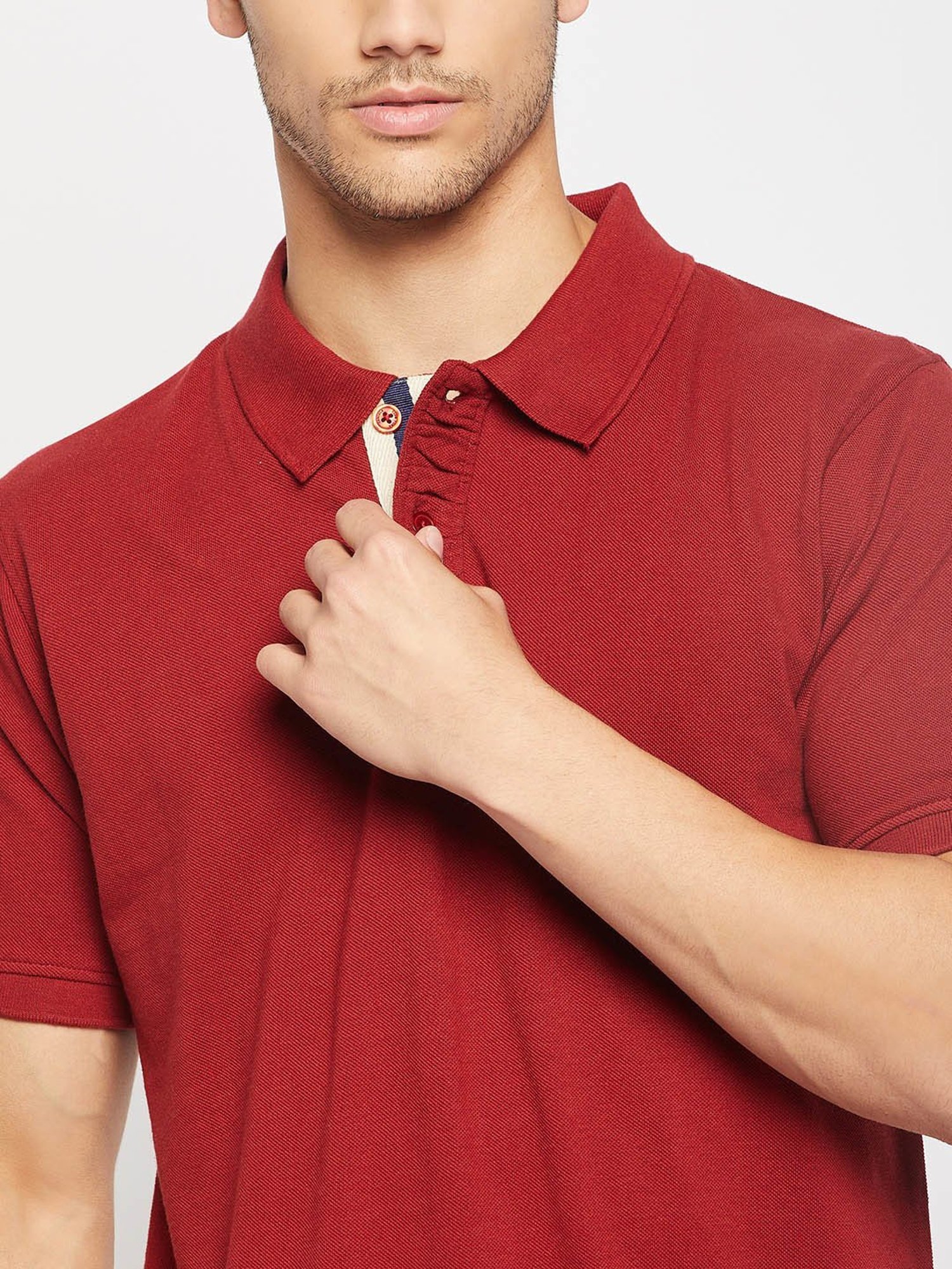 Club York Maroon Regular Fit Polo T-Shirt