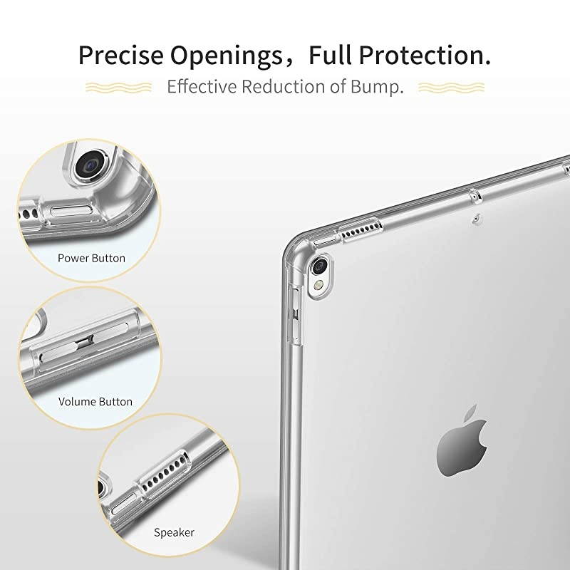 Case Compatible with iPad Air 3rd Generation 2019 iPad Pro 105 2017 Translucent Frosted Back Smart Cover Case with Pencil Holder WhiteMarble