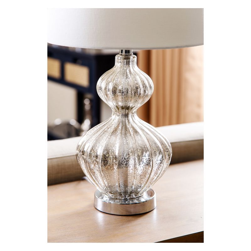 (Set of 2) Soley Glass Table Lamp Silver  - Abbyson Living
