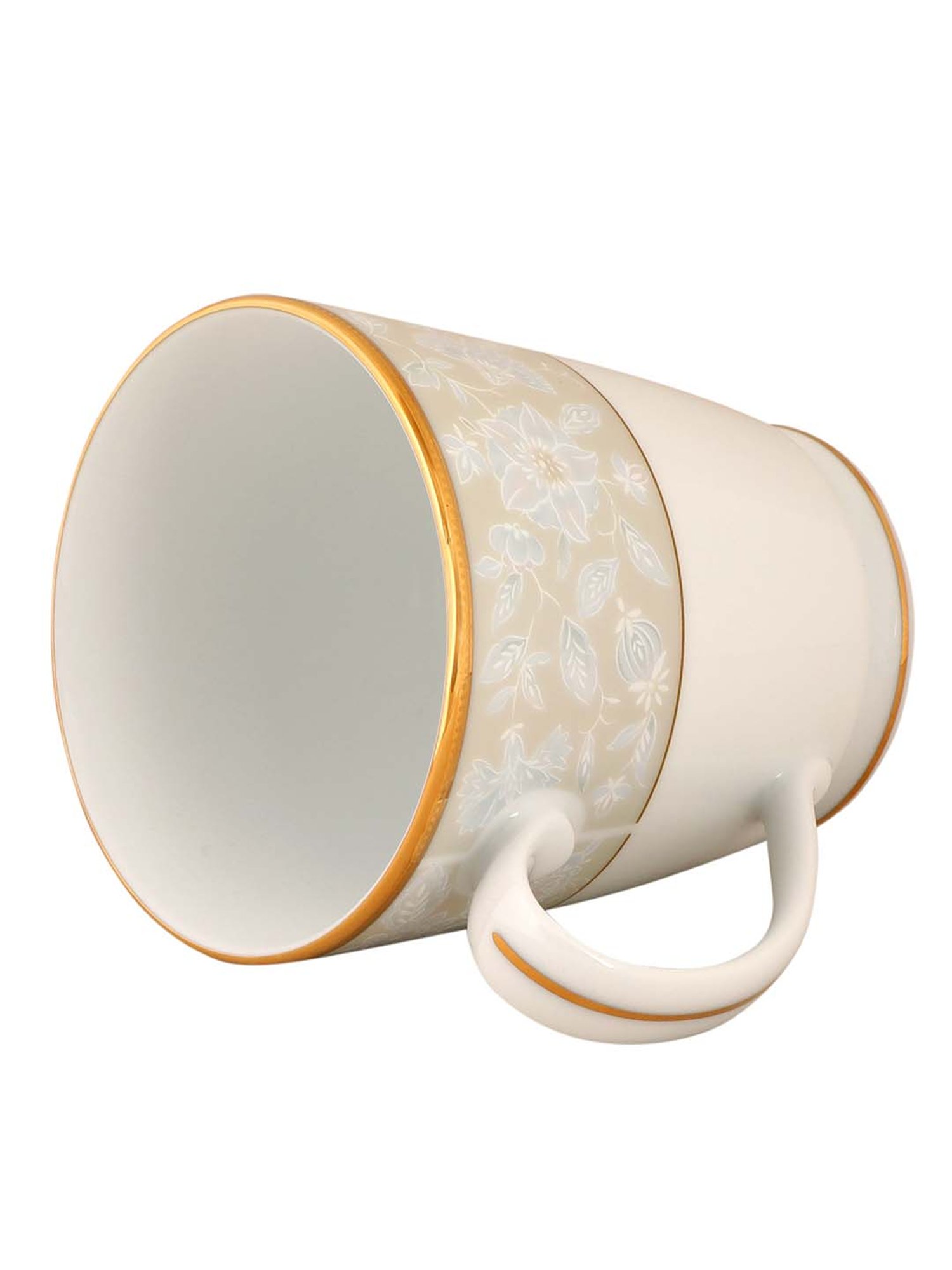 NORITAKE Hearth Off-White & Beige Porcelain Valley Tea Mug (0.37 L) - Set of 2