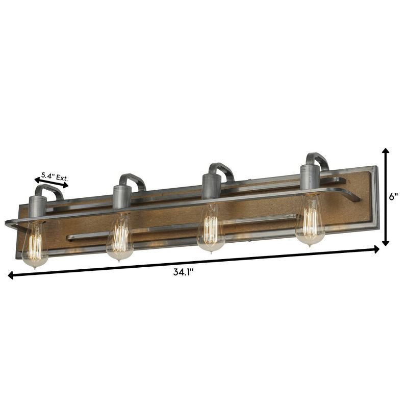 6" Lofty 4 Light Vanity Steel Wheat - Varaluz