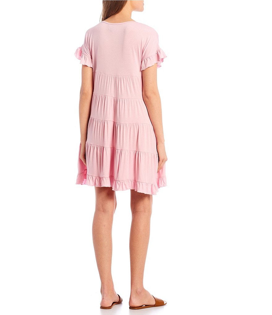 Angie Short Sleeve Tiered Babydoll Dress