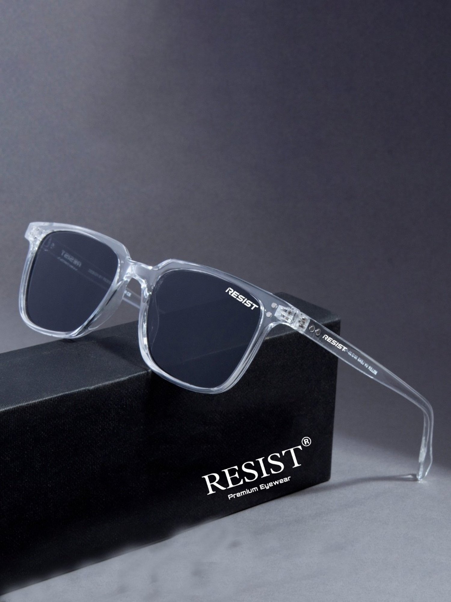 Resist Eyewear Black Wayfarer uv protected Unisex Sunglasses
