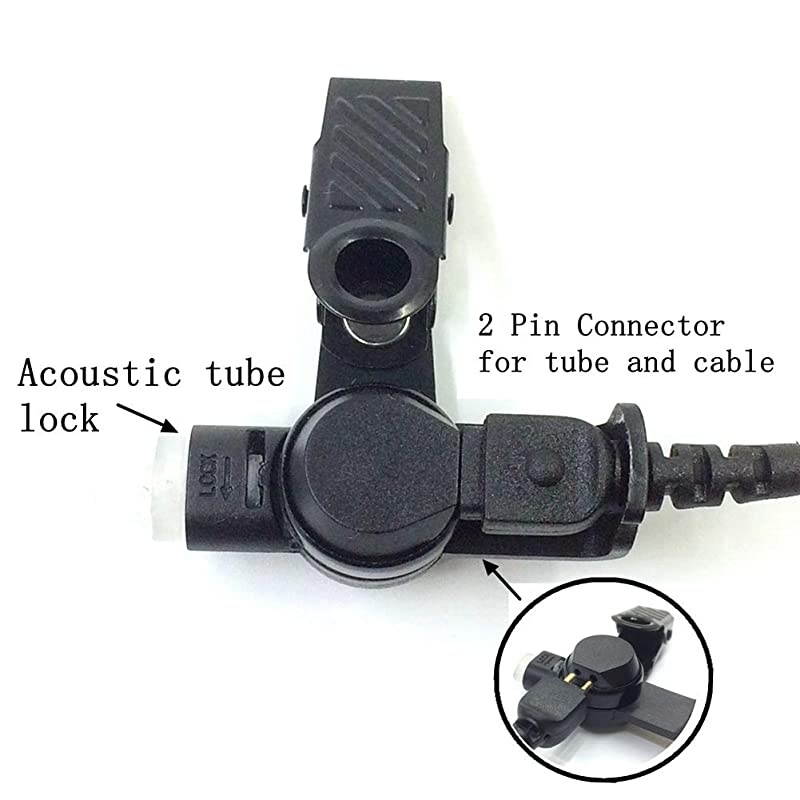 for Motorola Walkie Talkies with Mic 2 Pin Acoustic Tube Headset and PPT for CP200 GP2000 XU1100 PRO1150 MU12 1 Pack