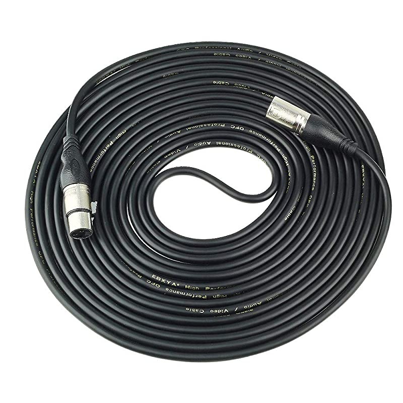 100Ft XLR Microphone Cables 2 Packs - Premium Balanced Mic Speaker Cable with 3 Pins XLR Male to Female 100 Feet, Black