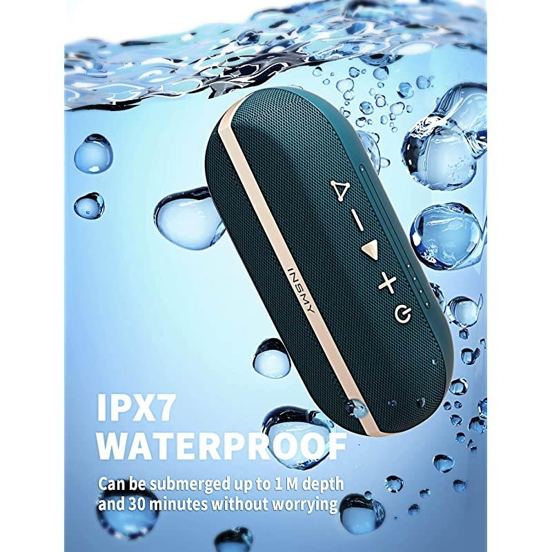Portable Bluetooth Speakers 20W Wireless Speaker Loud Stereo Sound Rich Bass IPX7 Waterproof Floating TWS Stereo Pairing 24 Hours Bluetooth 50 Builtin Mic for Outdoors Camping Blue