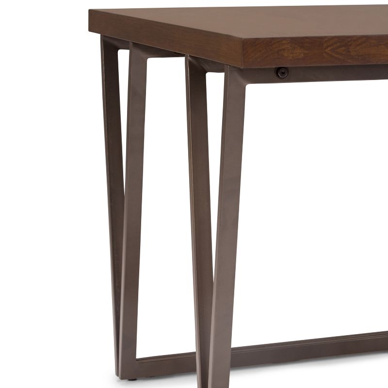 24" Travis Solid Wood End Table Natural Aged Brown - WyndenHall