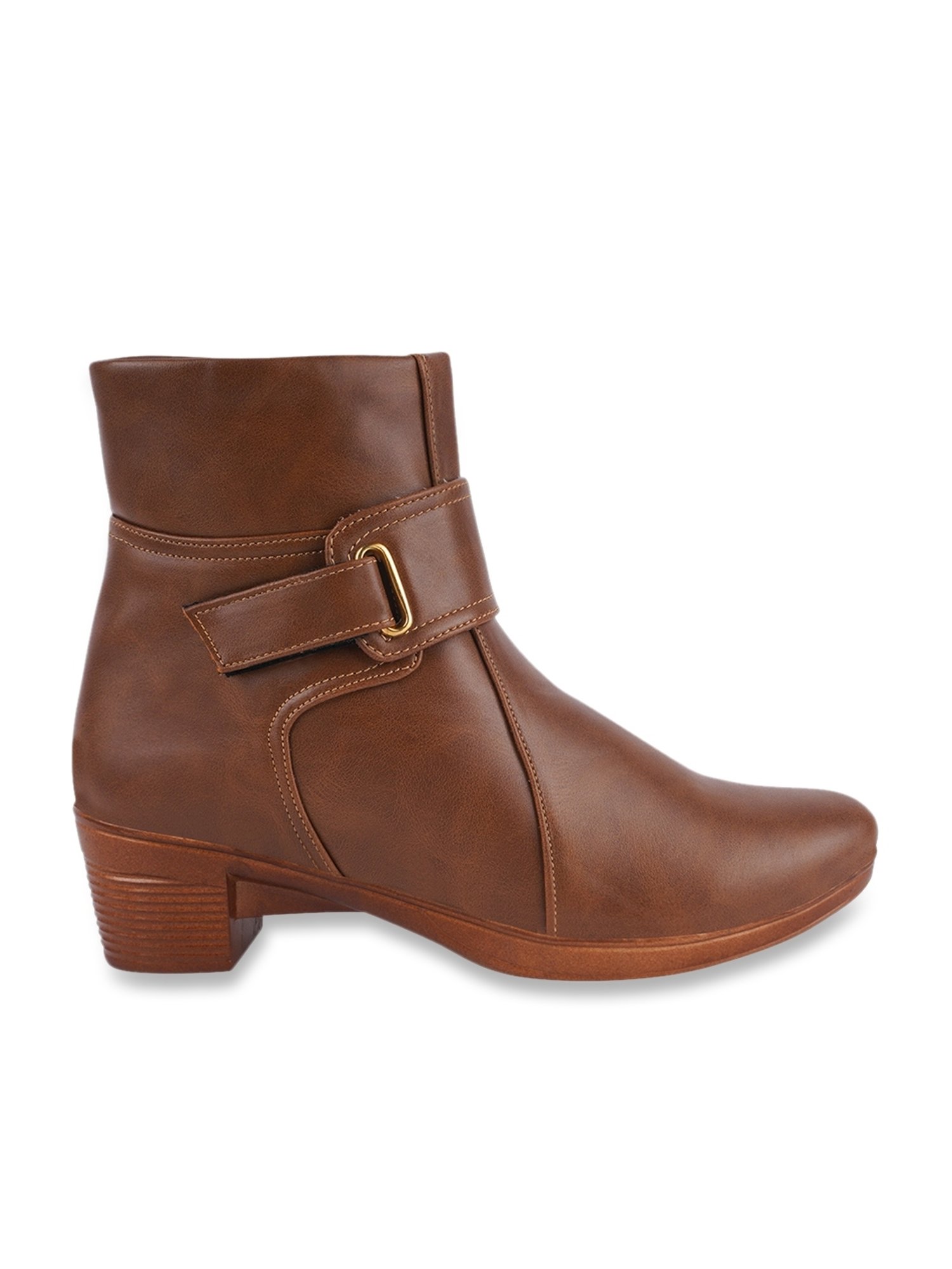 Shoetopia Women's Brown Casual Booties