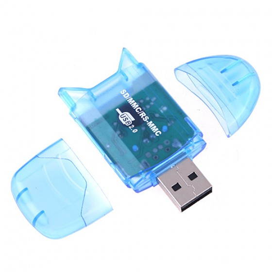 Mini Real USB 2.0 480M/s SD/MMC/RS-MMC Card Reader 16G