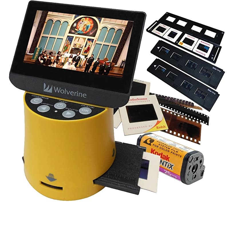 Titan 8in1 20MP High Resolution Film to Digital Converter with 43quot Screen and HDMI output Worldwide Voltage 110V240V AC Adapter Plus 3  Slide Trays Bundle