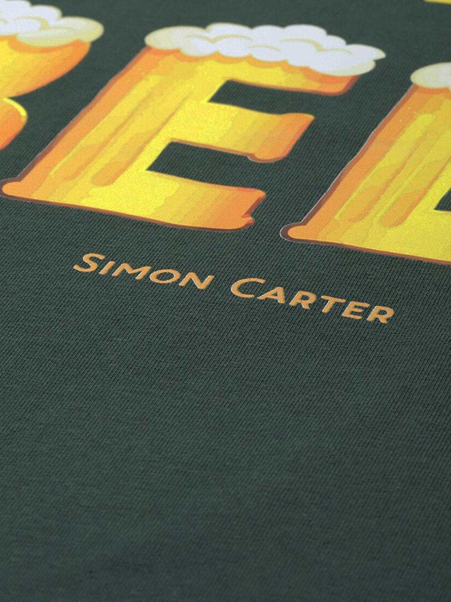 Simon Carter London Green Printed Slim Fit T-Shirt