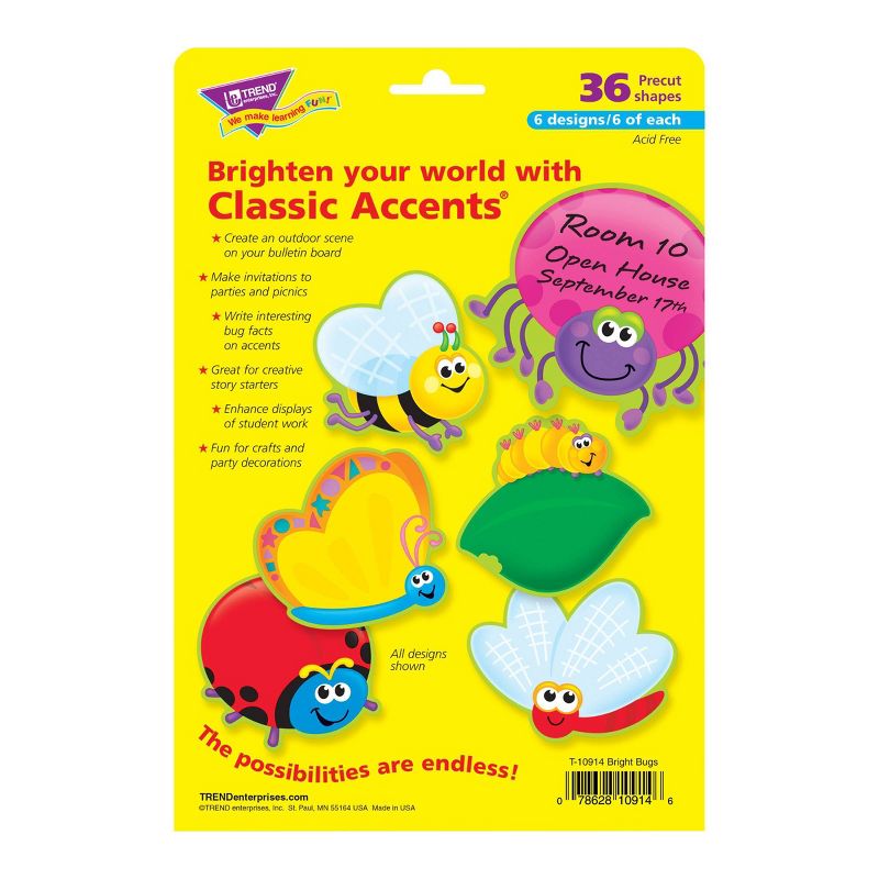 3pk 36 per Pack Bright Bugs Classic Accents Variety Pack - TREND