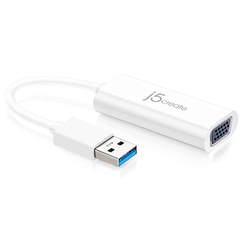 USB to VGA Adapter Cable- Multi-Monitor Desktop Display USB Video Card Converter | 1080p HD Playback | Compatible with Windows 10, 8.1, 8, 7, XP, and Mac OS - White