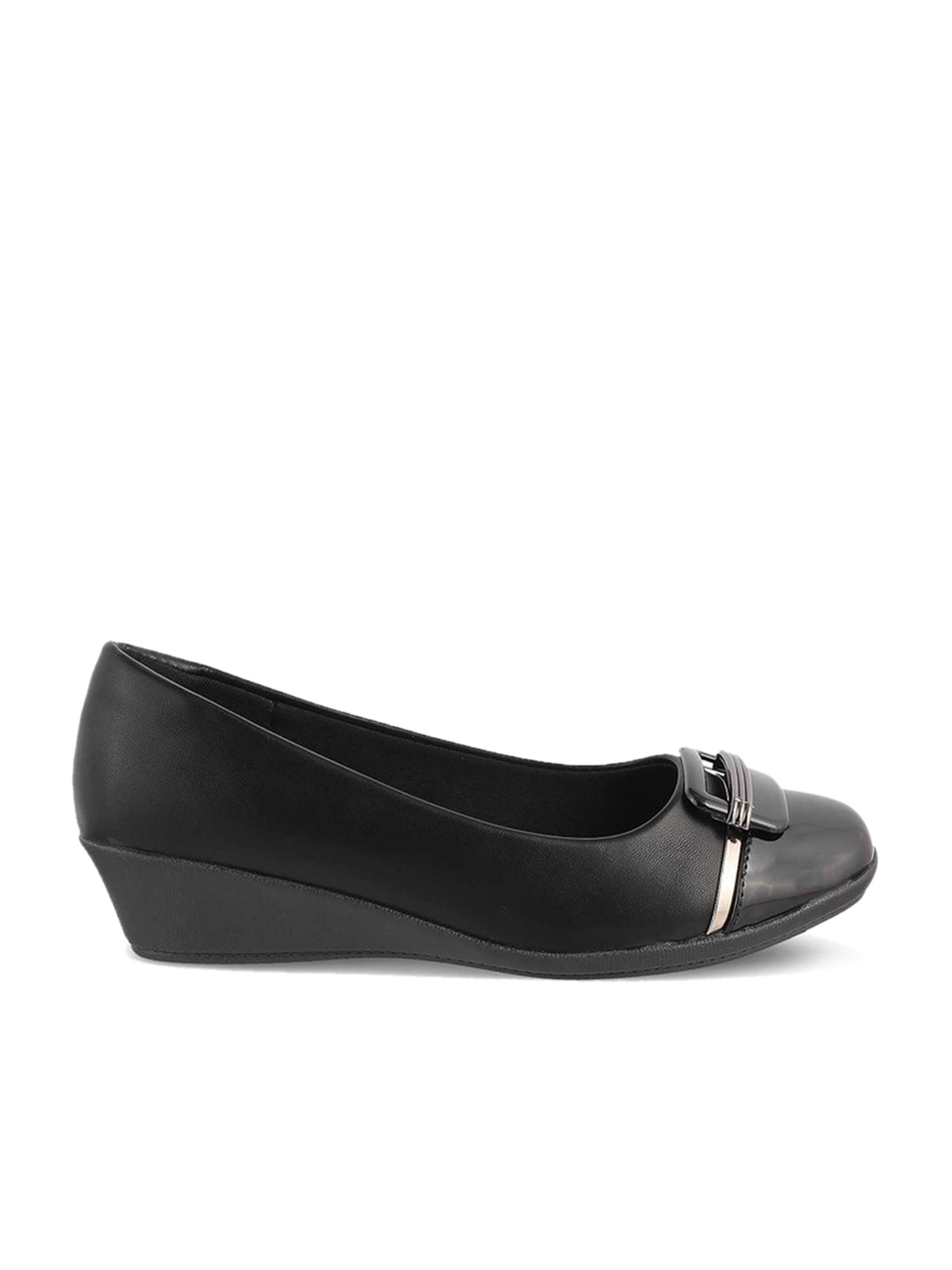 Tresmode Women's Black Wedge Ballets