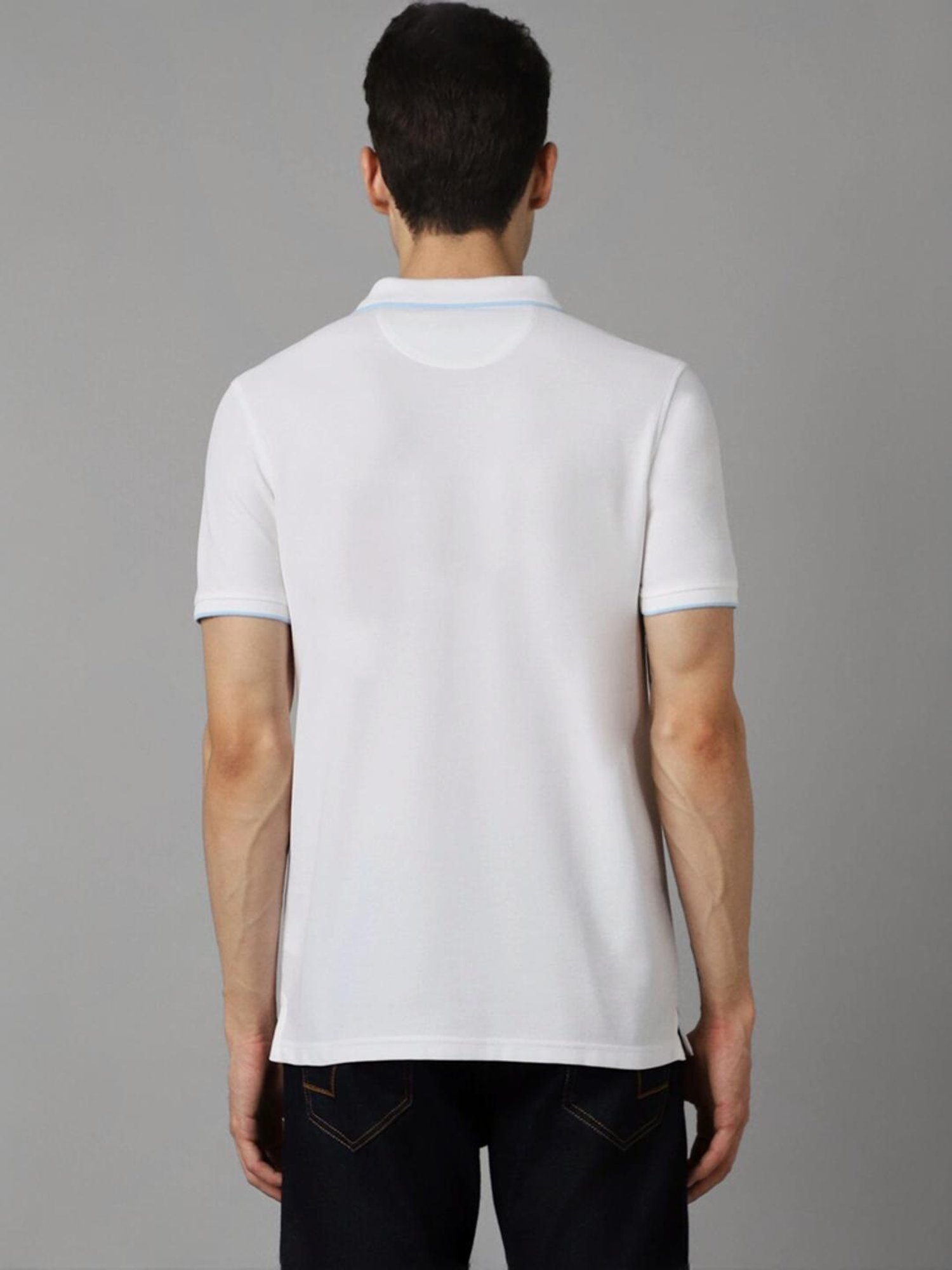 Louis Philippe Sport White Cotton Slim Fit Polo T-Shirt