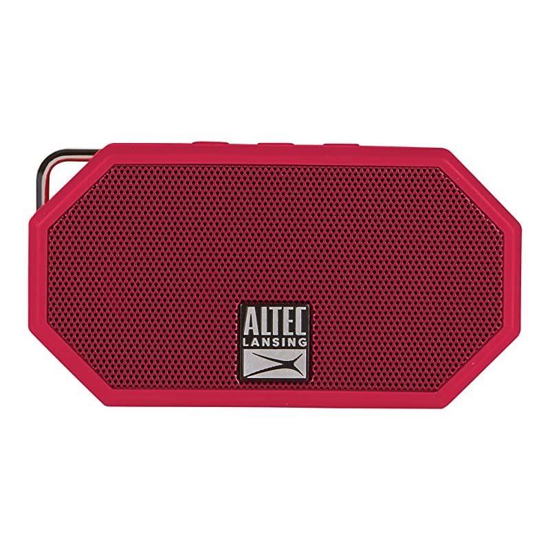 IMW257DR Mini H2O Wireless Bluetooth Waterproof Speaker Floating IP67 Waterproof Boat Hiking Golf Cart ATV Utv Lightweight 6Hour Battery Life Red 225 x 100 x 413 inches