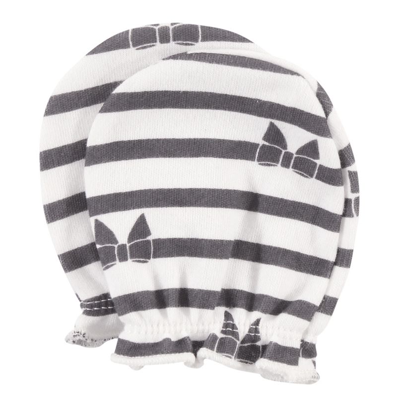 Hudson Baby Infant Girl Cotton Scratch Mittens, Berry Floral, 0-6 Months