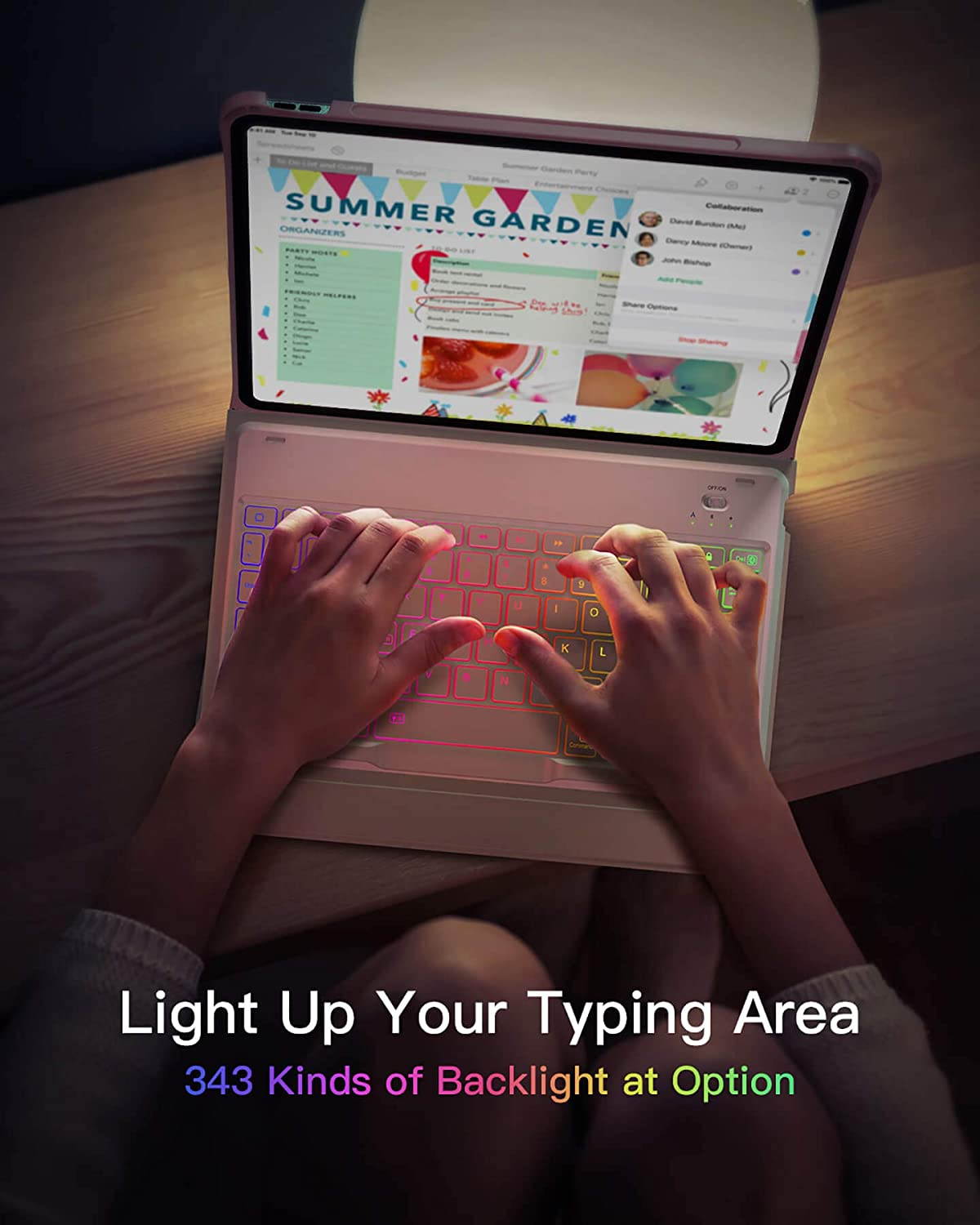 Inateck iPad Pro 11 Keyboard Case Compatible with 2020/2018 iPad Pro 11 Inch ONLY (Gen 3 & 4), DIY Backlight Detachable Bluetooth, KB02005