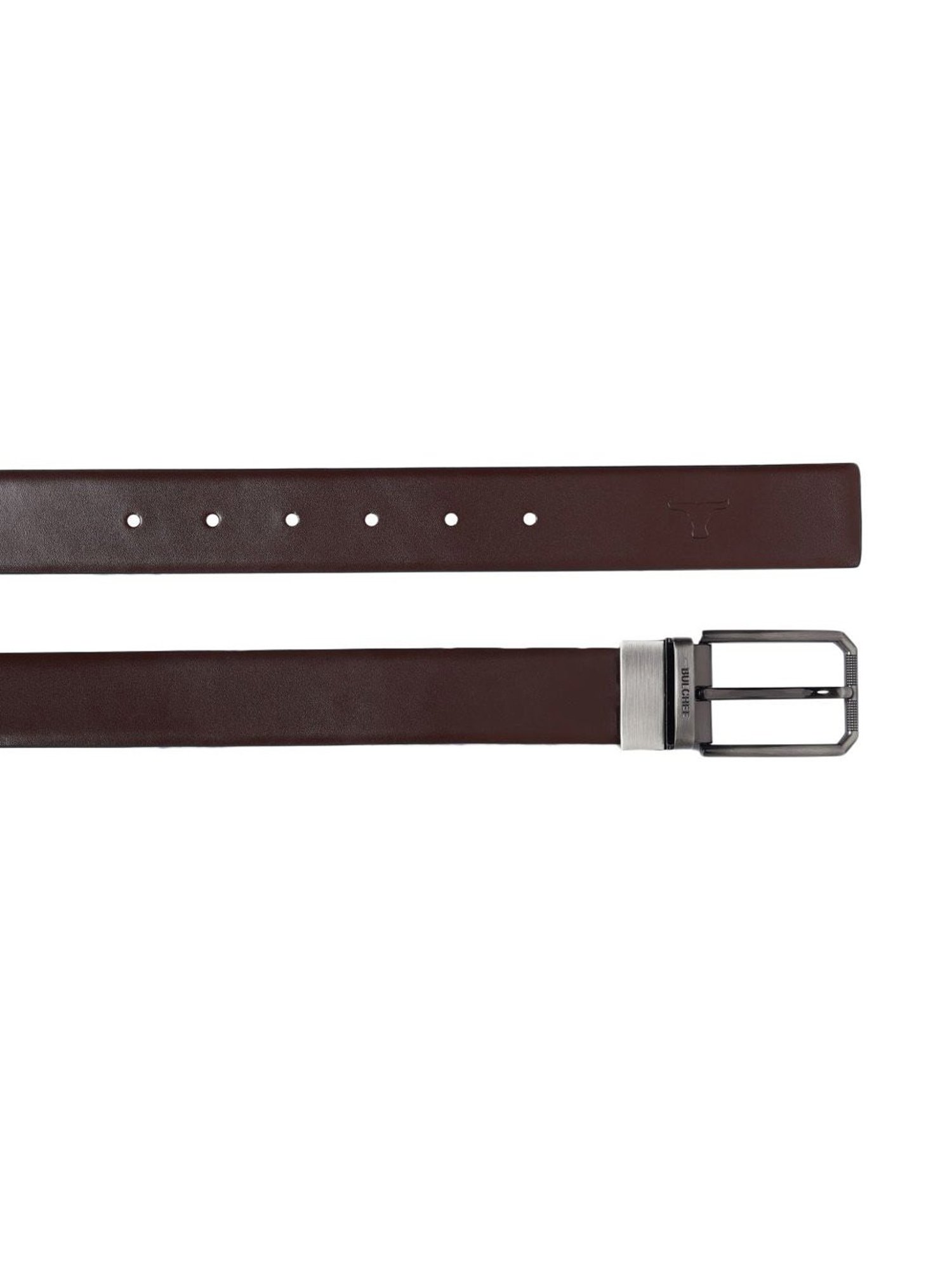 Bulchee Black & Brown Leather Textured Reversible Belt