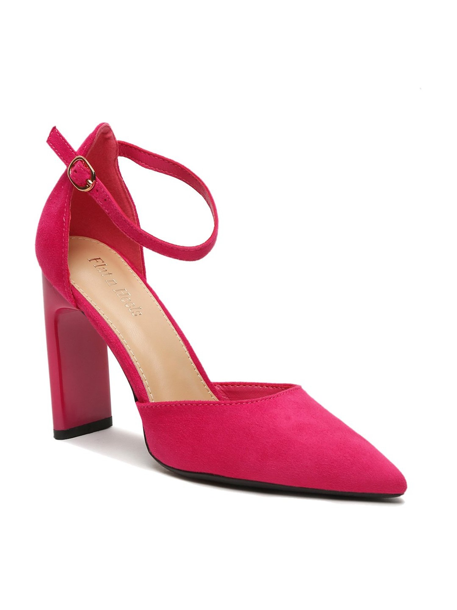 Flat N Heels Women's Pink Ankle Strap Sandals