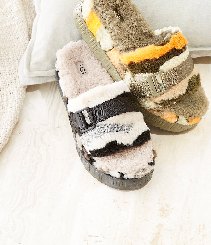 UGG&reg; Fluffita Cali Collage Buckle Faux Shearling Slides