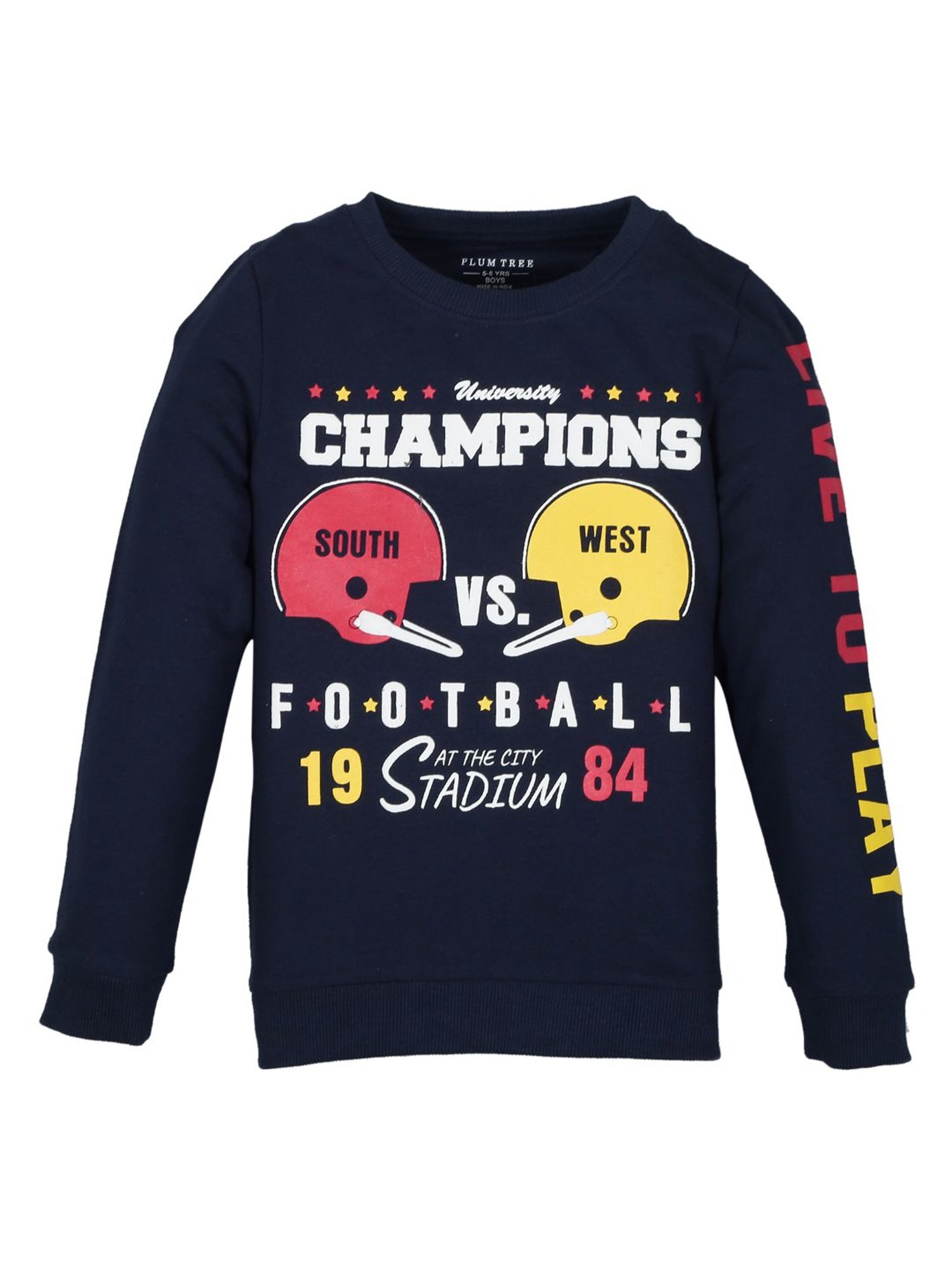 Plum Tree Kids Navy Printed  Sweatshirt