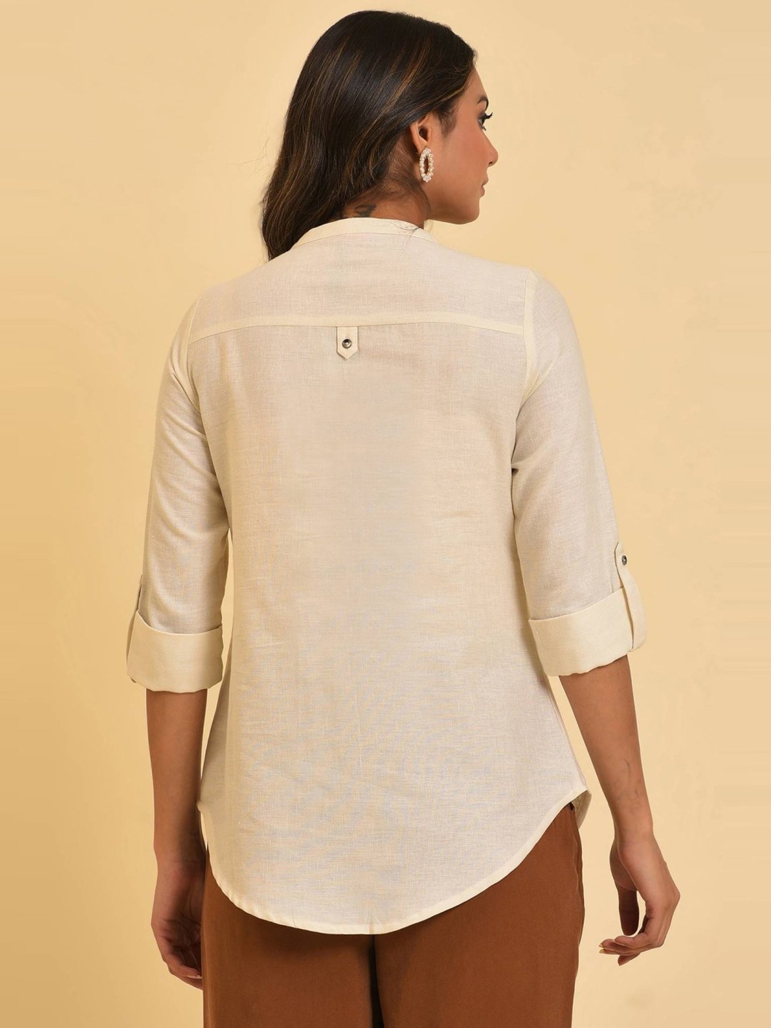 W Off-White Regular Fit Top