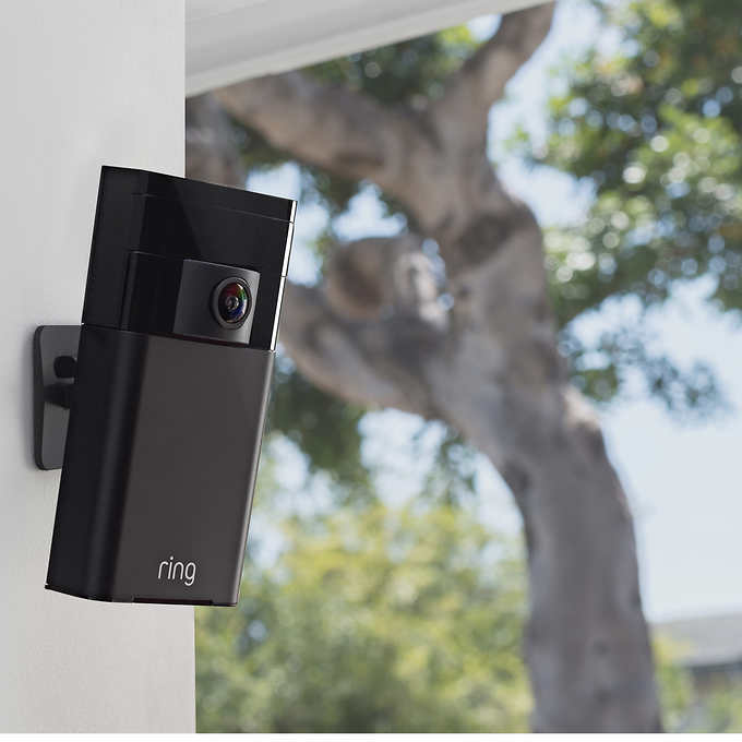 Ring Stick Up Camera Bundle Security Surveillance System with Solar Panel Weatherproof Two-Way Talk