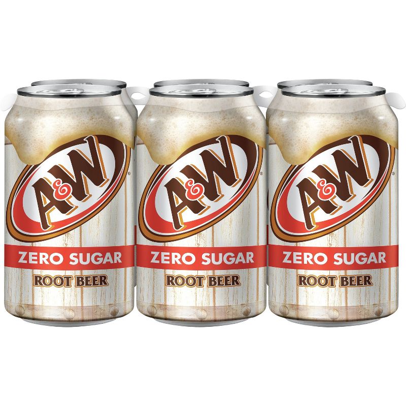 A&W Zero Sugar Root Beer Soda - 6pk/12 fl oz Cans