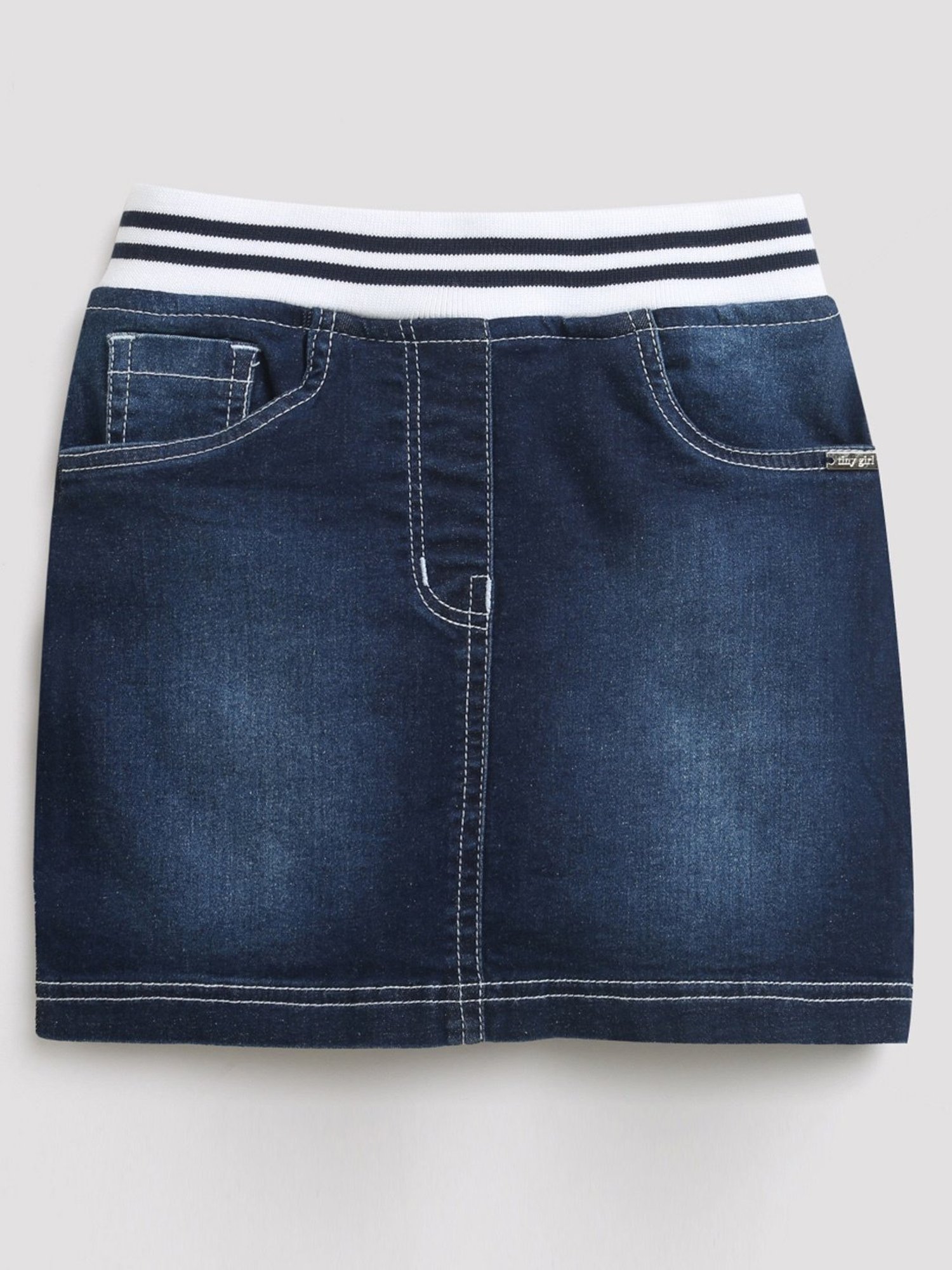 Tiny Girl Blue Cotton Regular Fit Skirt