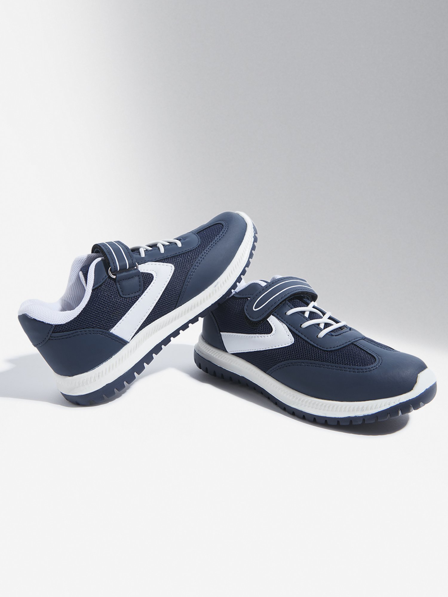 Yellow by Westside Navy Mesh Detailed Lace-Up Sneakers