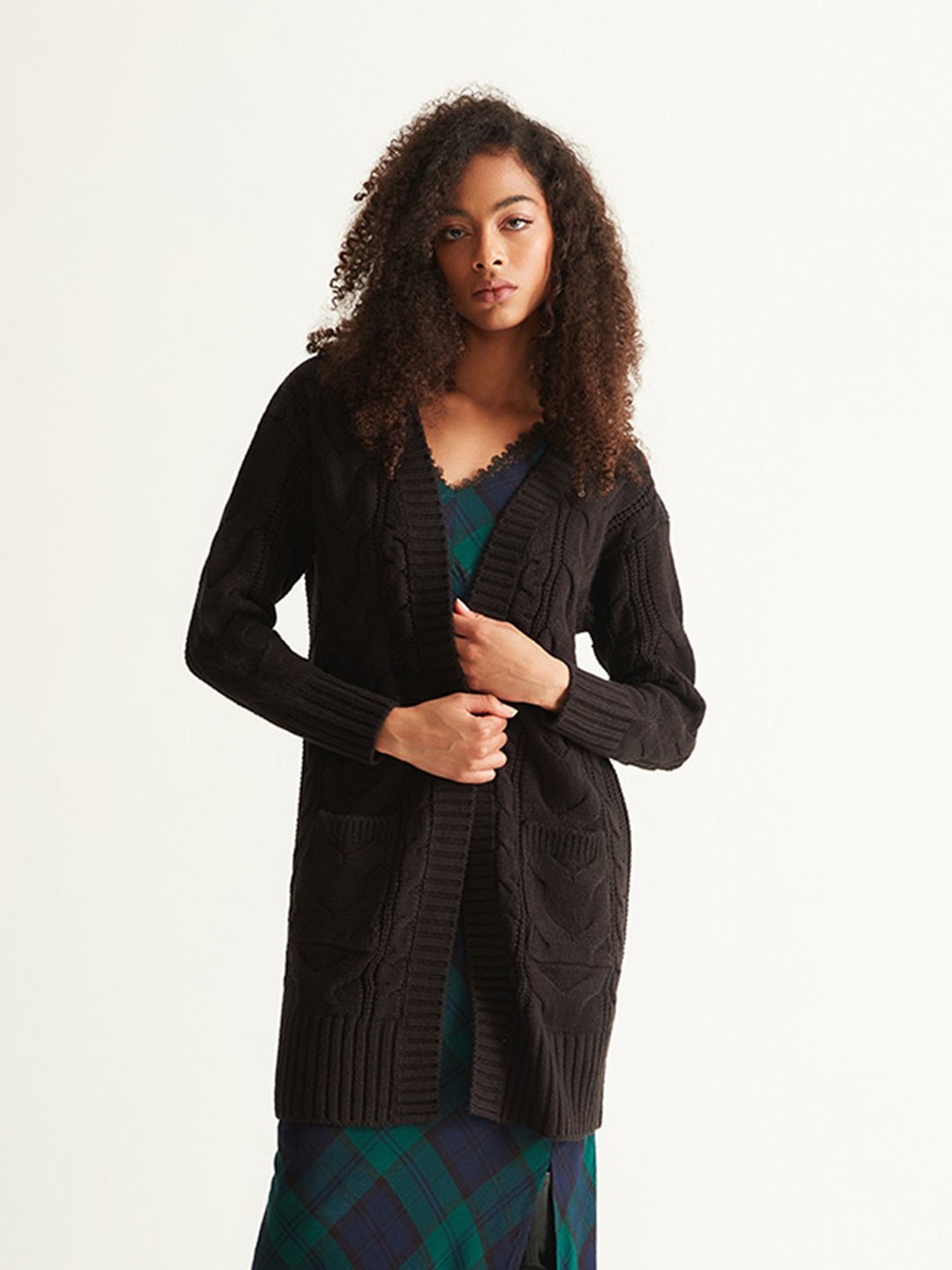 Cover Story Black Long Cardigan