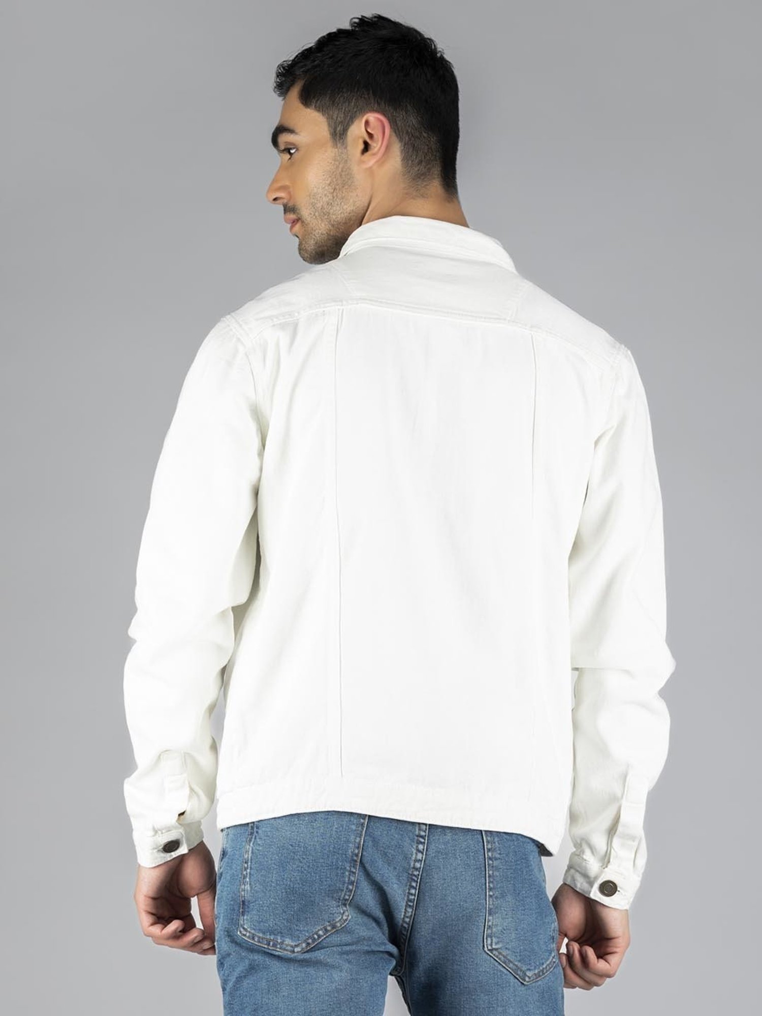 Dennis Lingo White Regular Fit Denim Jacket