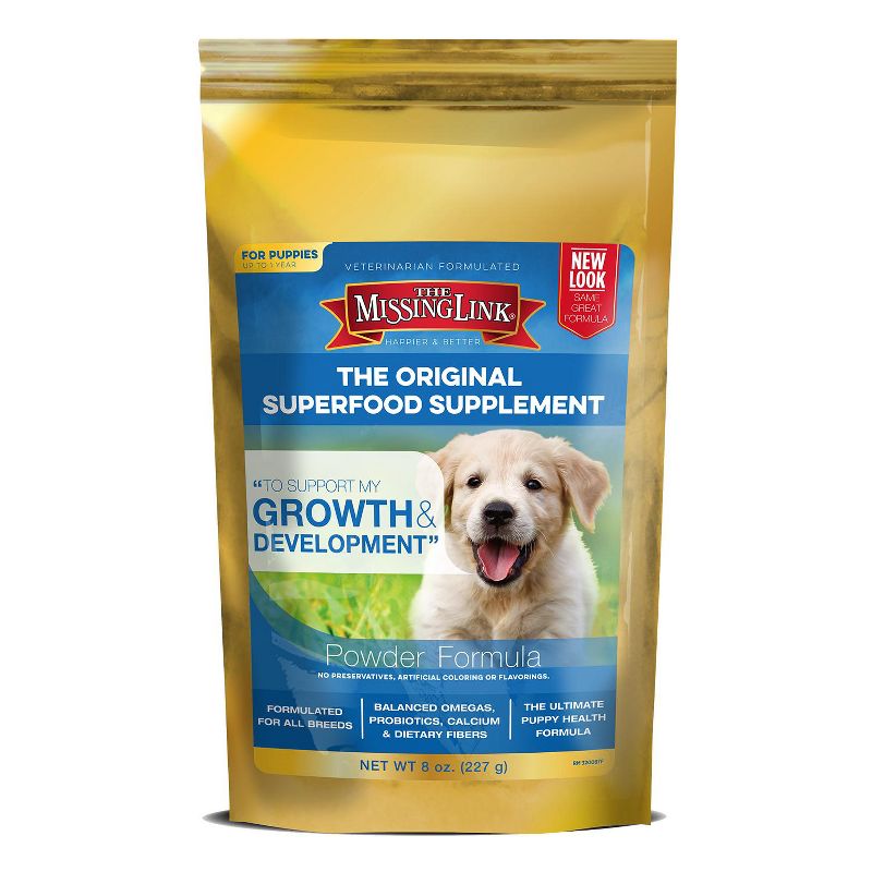 The Missing Link Original Puppy Growth & Development, For Ultimate Puppy Health, Powdered Supplement for all Breeds, 8 Ounce Bag
