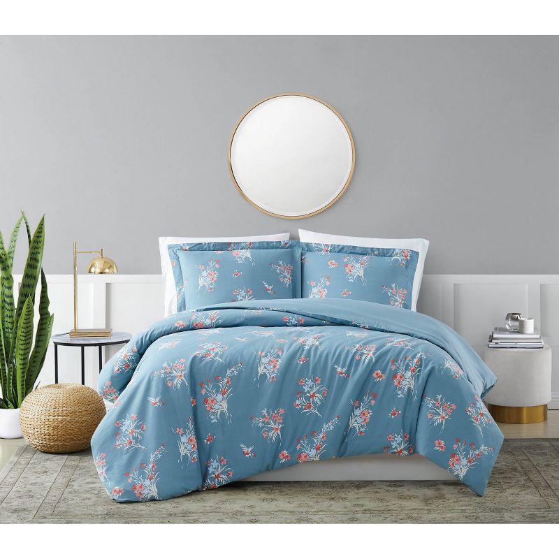 Full/Queen 3pc Paulina Comforter Set Blue - Brooklyn Loom
