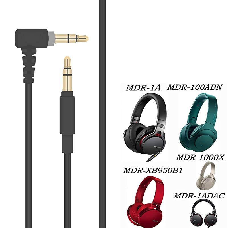 Replacement Headphones Audio Cable Compatible with Sony MDR1000X MDR100ABN MDR10R MDR10RC MDR10RBT MDR1ADAC MDR1A WHCH700N Wireless Headphones Black