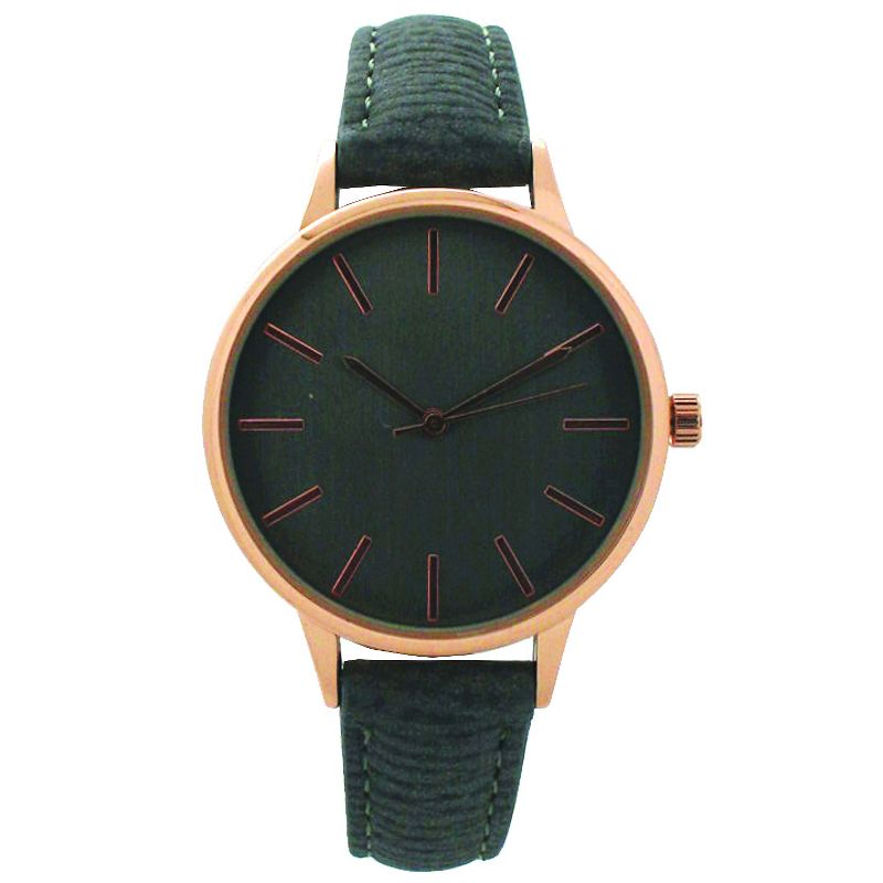 Olivia Pratt Fabric Strap Fashion Watch W/ Grey Rose Dial - Greyrose