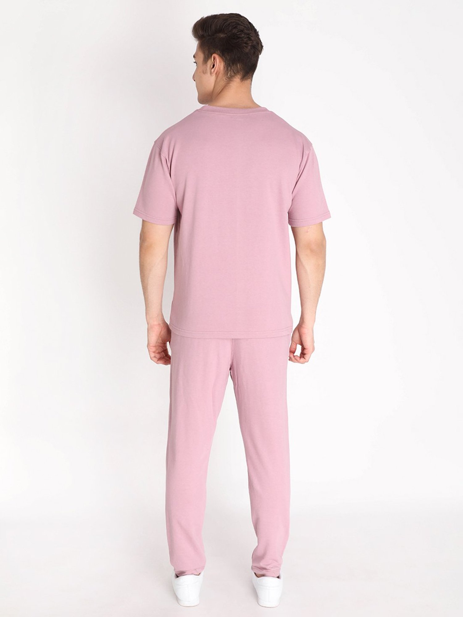 Chkokko Pink Loose Fit T-Shirt & Trackpants Set