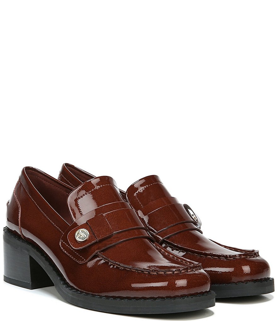 Franco Sarto Rozette Crinkle Patent Leather Loafer Pumps