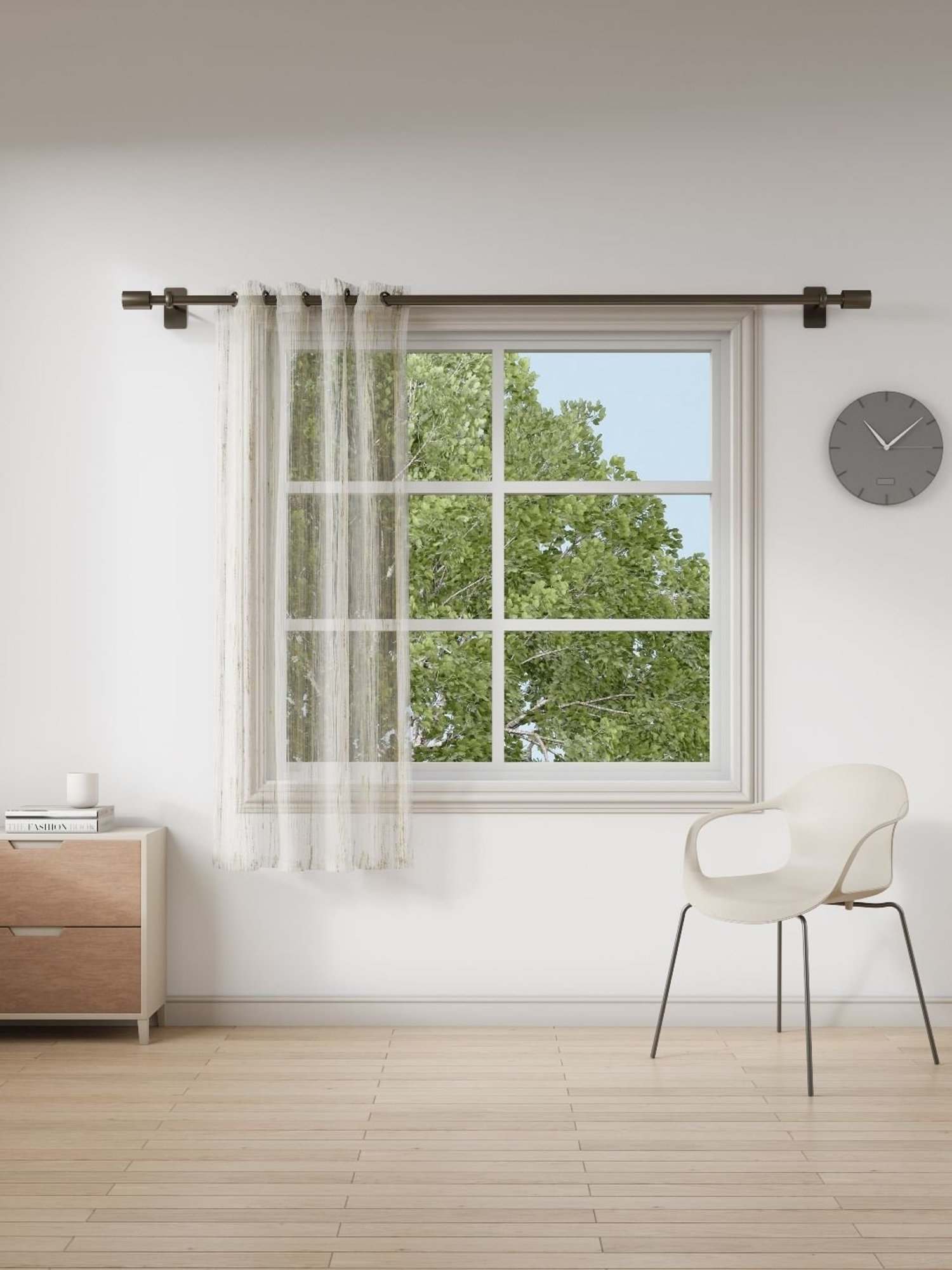 Ddecor Live Beautiful Beige Polyester 5 ft Window Curtain