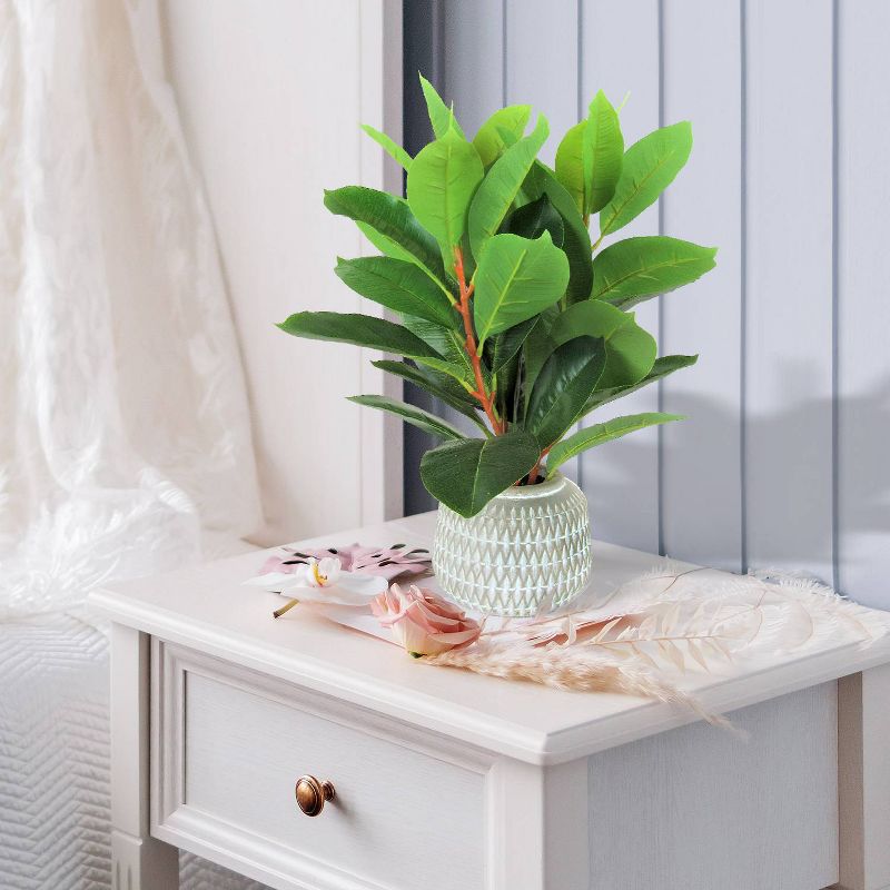 18" x 10" Artificial Rubber Plant in Pot - LCG Florals