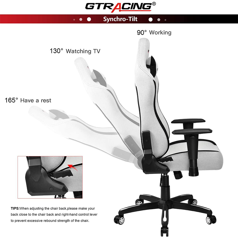 GTRACING Gaming Chair Office Chair High Back Fabric Computer Chair Desk Chair Pc Racing Executive Ergonomic Adjustable Swivel Task Chair and Headrest